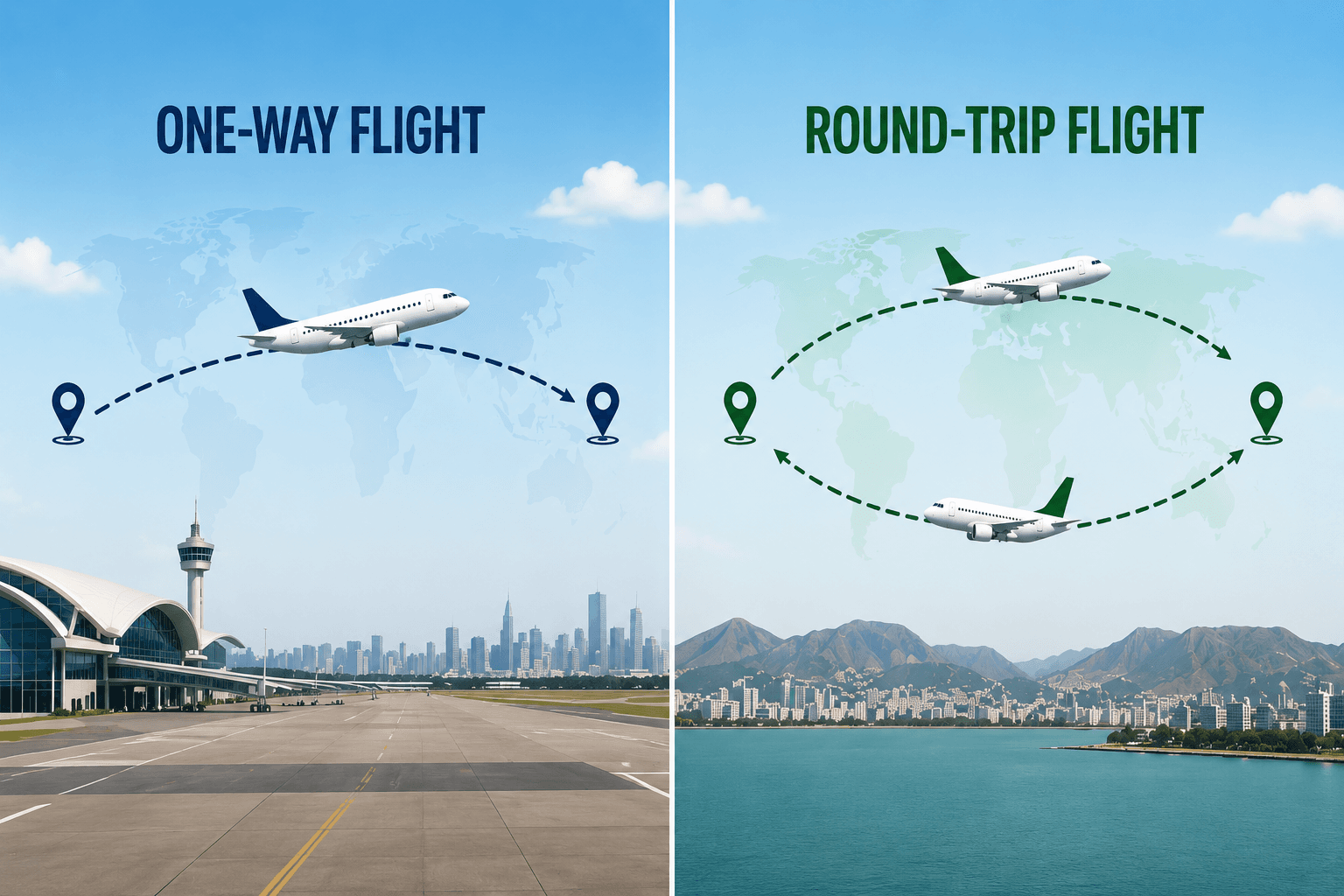 One-Way vs Round-Trip Flights | New Umer Holidays Travel