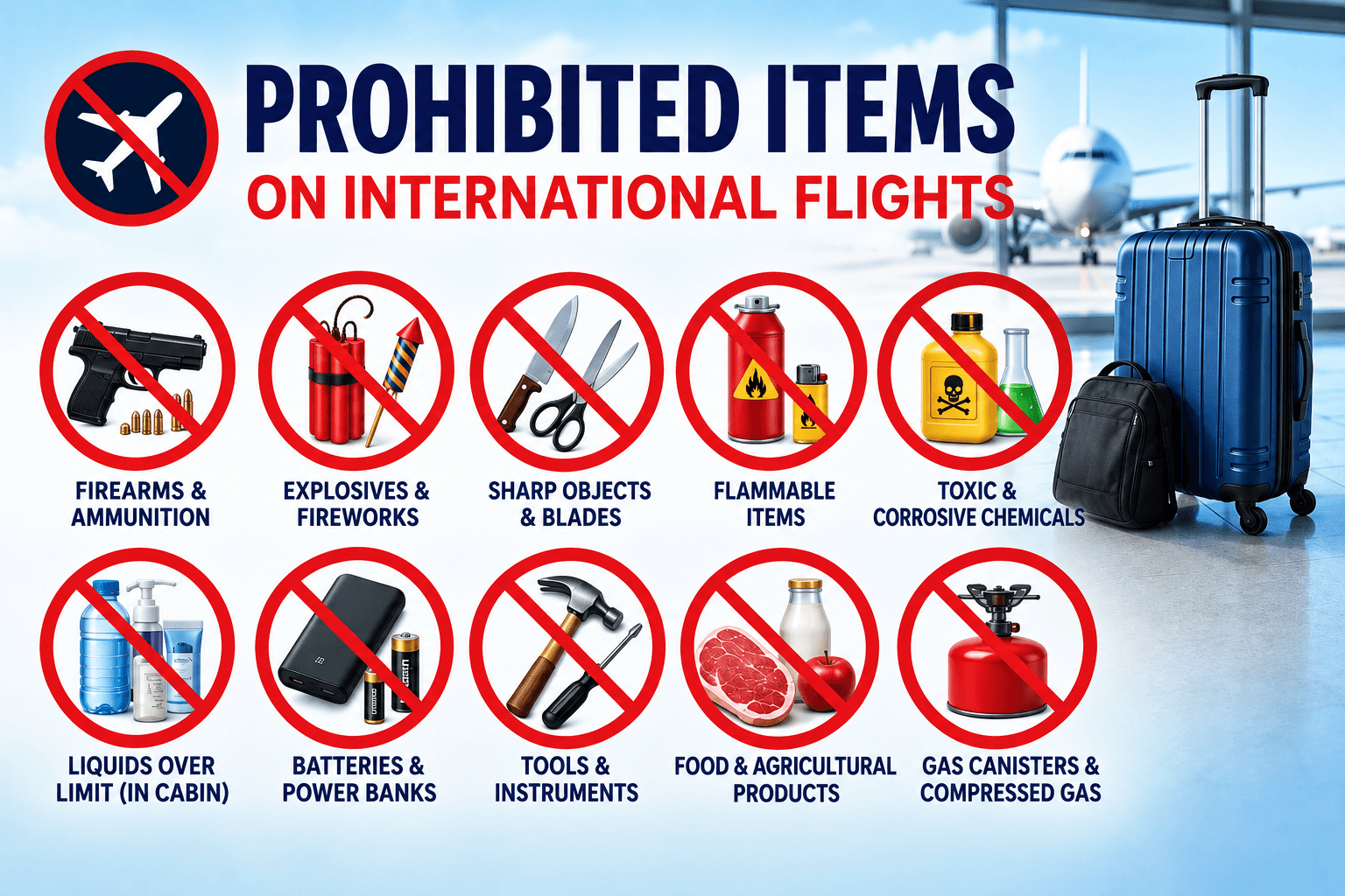 Prohibited Items on International Flights | New Umer Holidays Travel